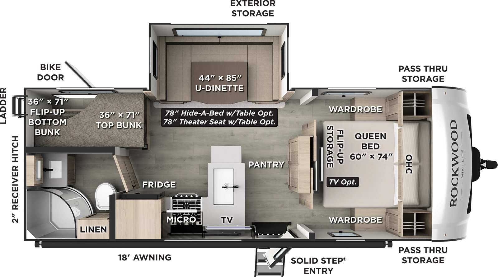 Rockwood Mini Lite 2520BH Floorplan